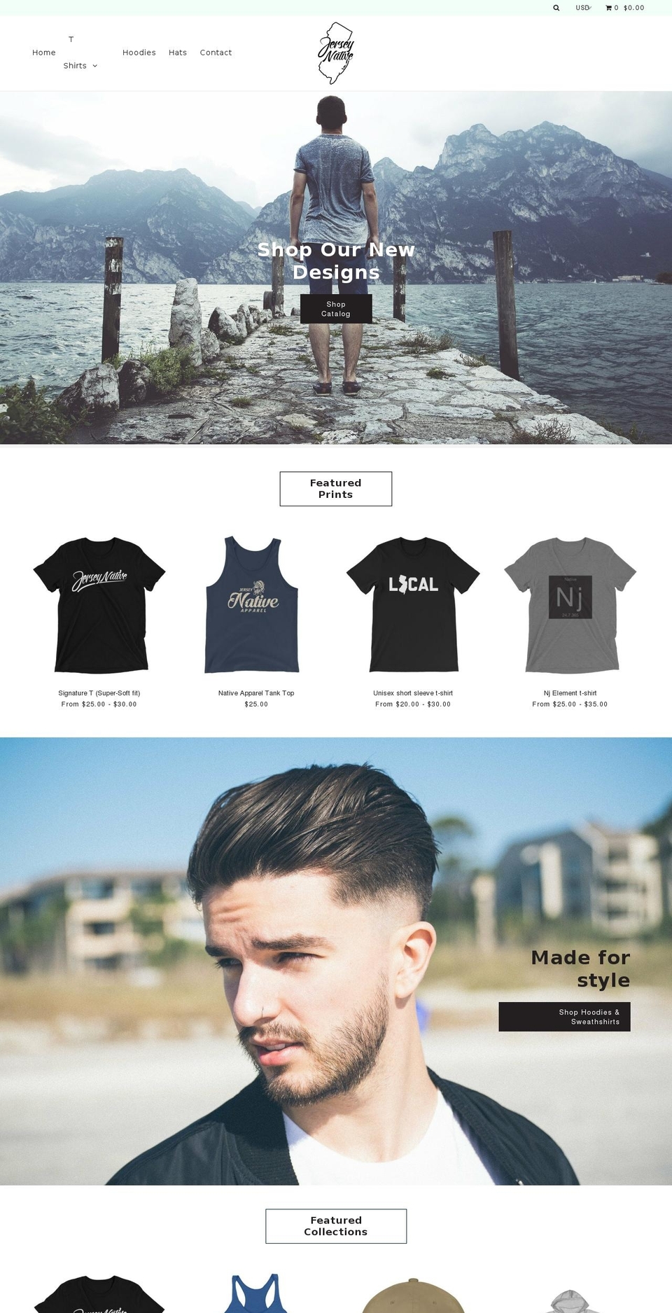 jerseynativeapparel.com — Shopify storefront screenshot