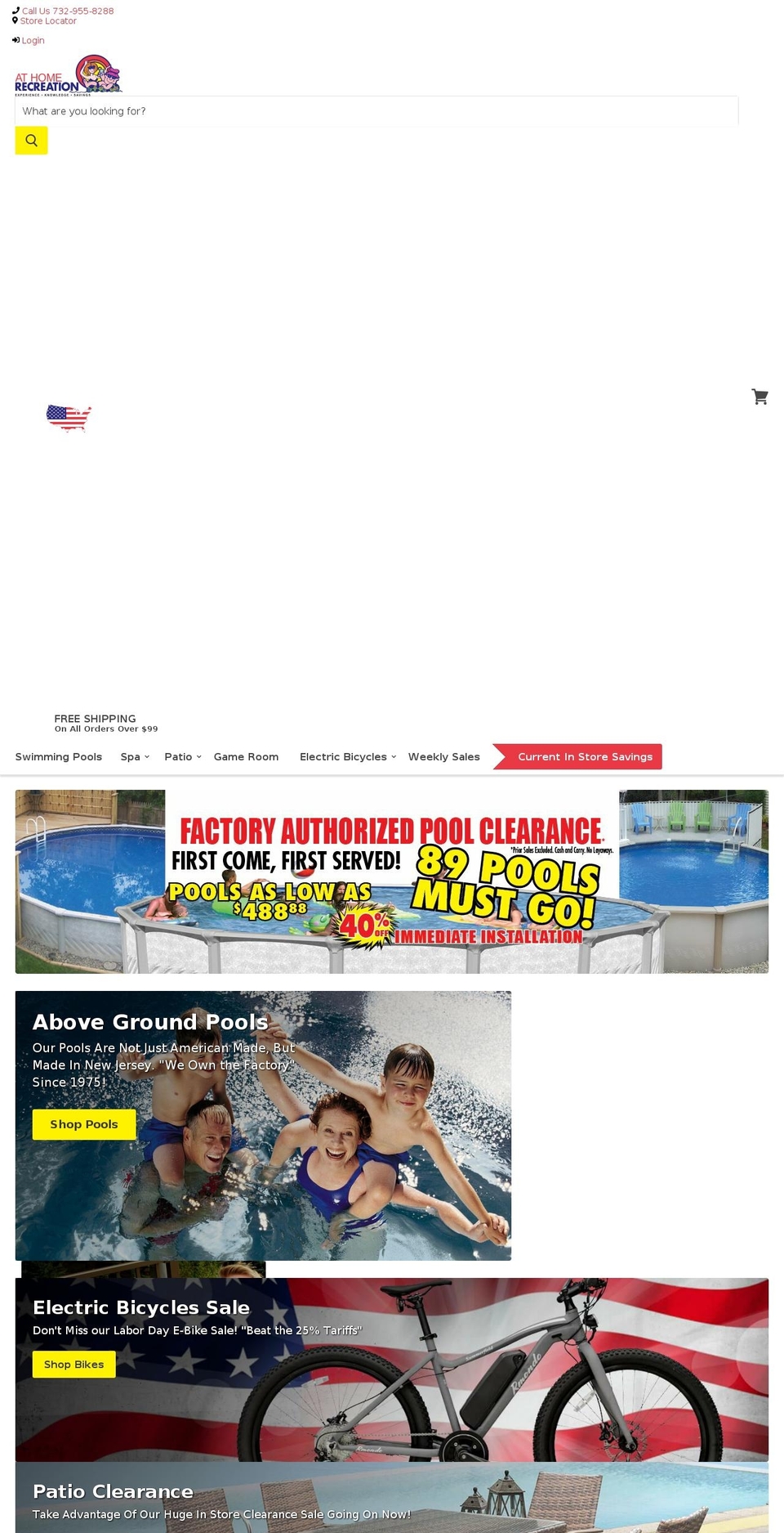 jerseypoolstore.com — Shopify storefront screenshot