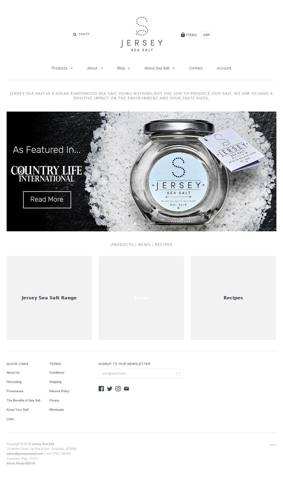 jerseyseasalt.com shopify website screenshot