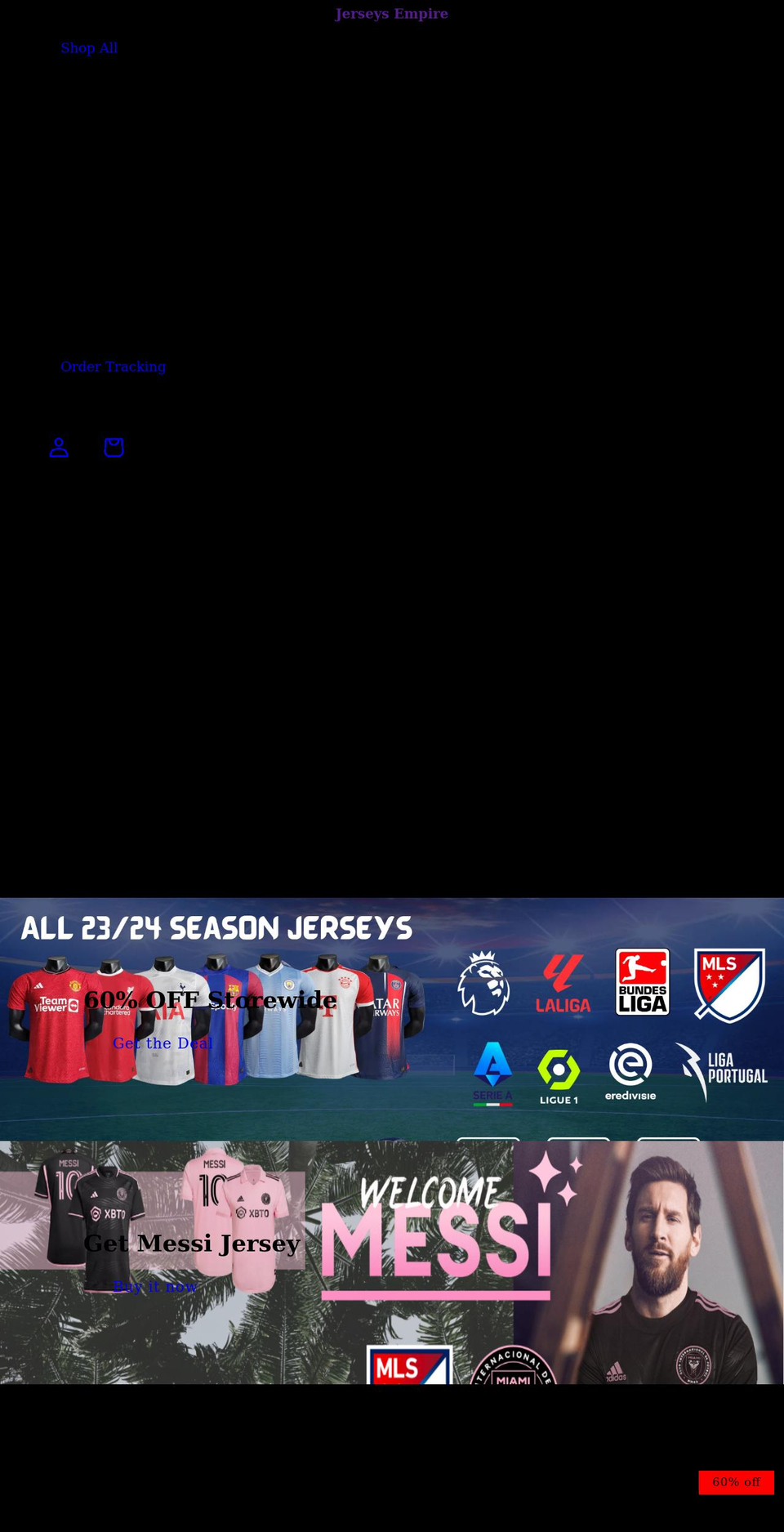 jerseysempire.com shopify website screenshot