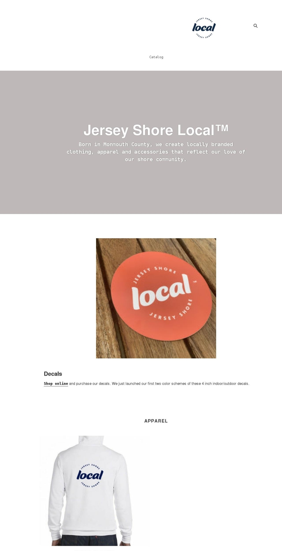jerseyshorelocal.com shopify website screenshot
