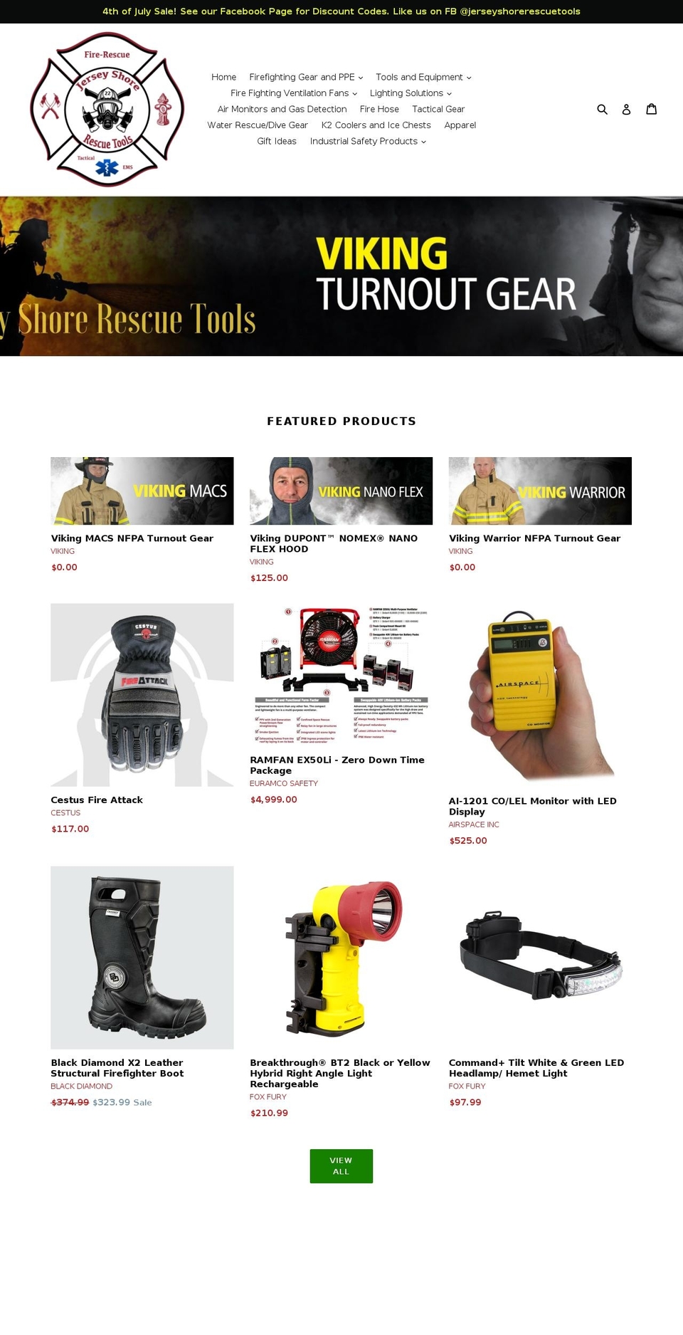 jerseyshorerescuetools.com shopify website screenshot