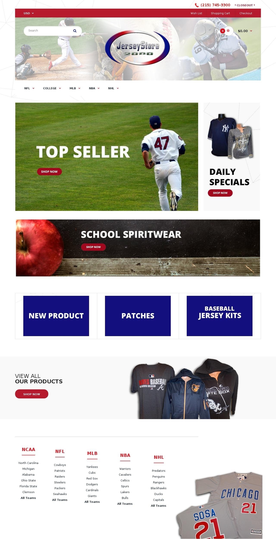 jerseystore2000.com — Shopify storefront screenshot