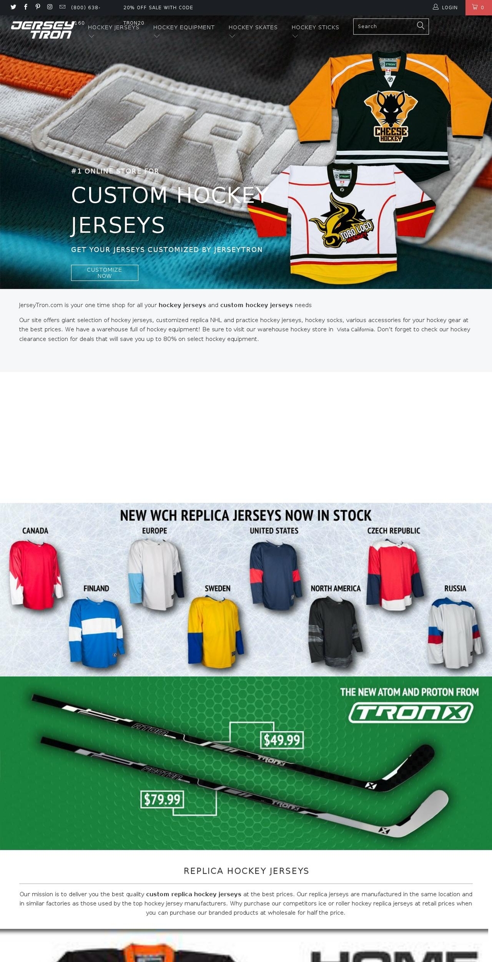 jerseytron.com shopify website screenshot