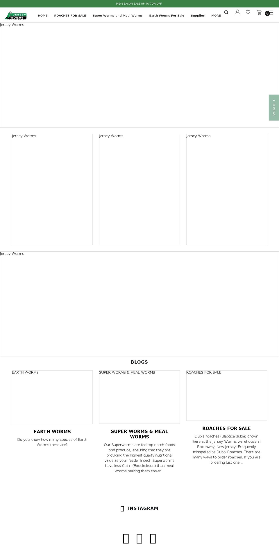 jerseyworms.com shopify website screenshot