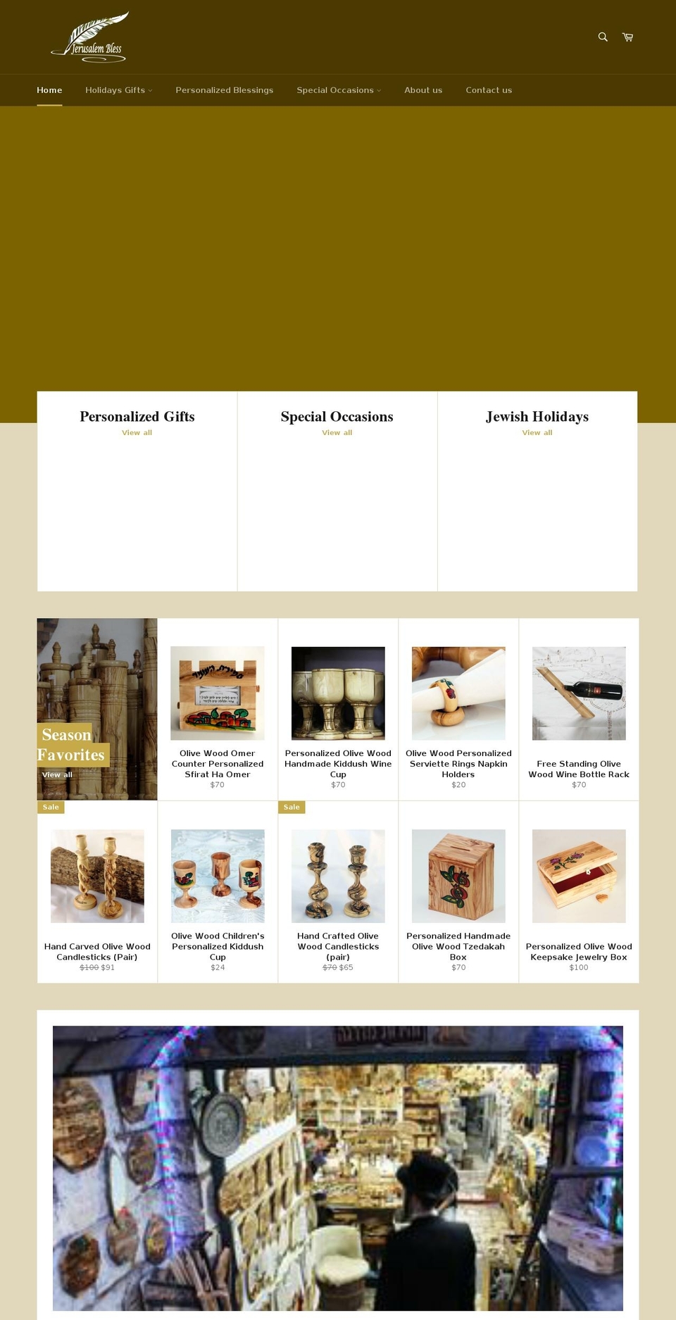 jerusalembless.com — Shopify storefront screenshot