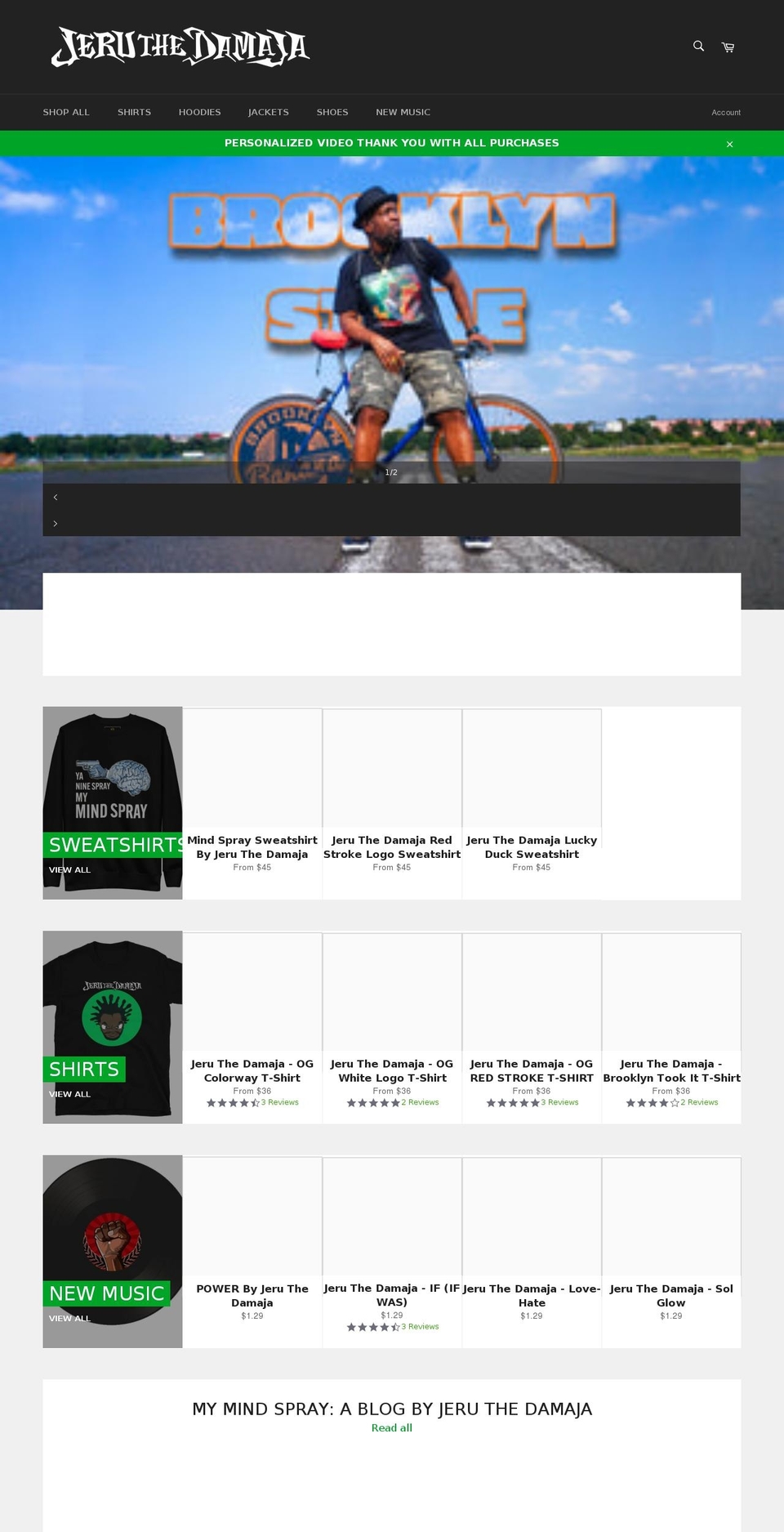 jeruthedamajastore.com shopify website screenshot