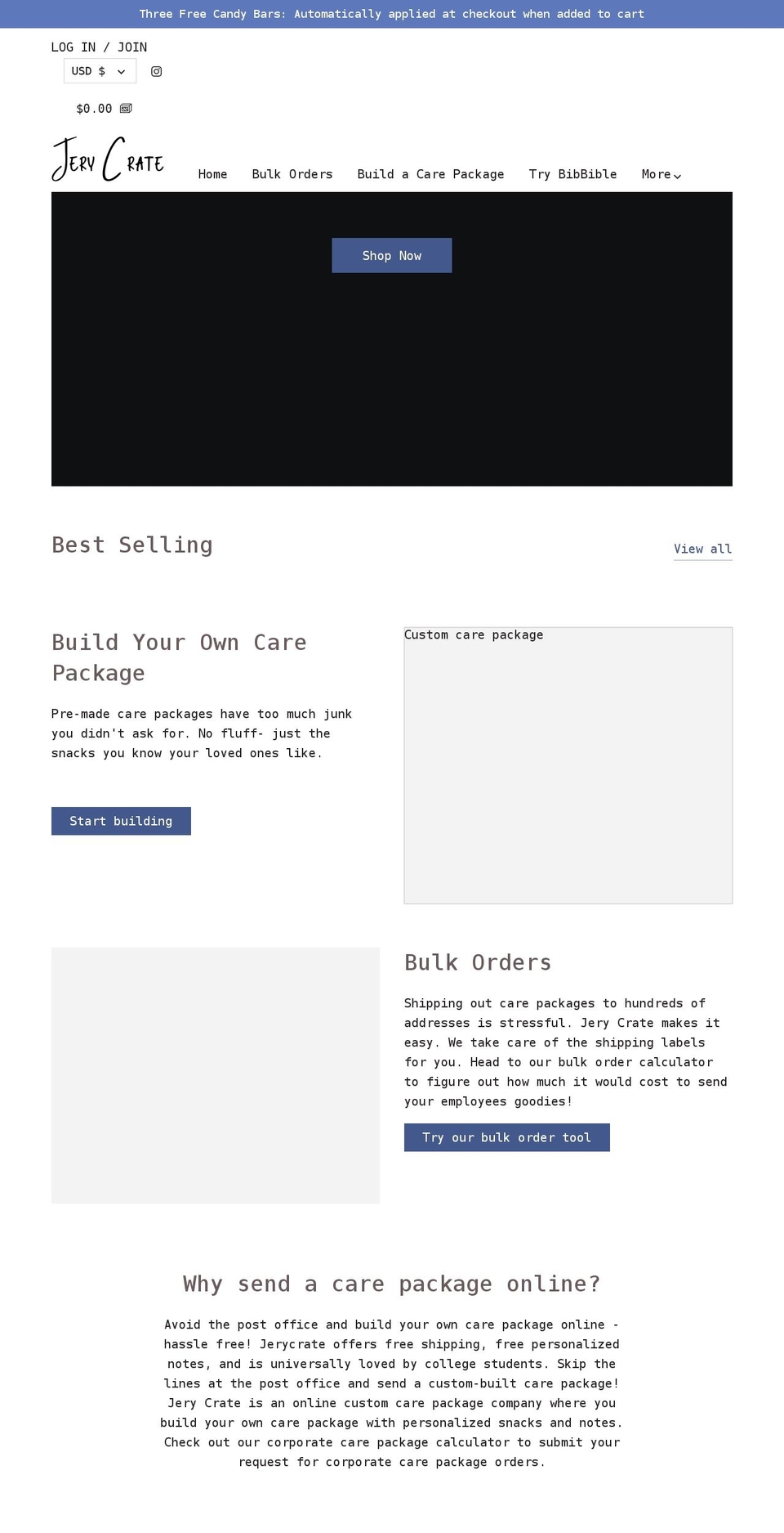 jerycrate.com shopify website screenshot