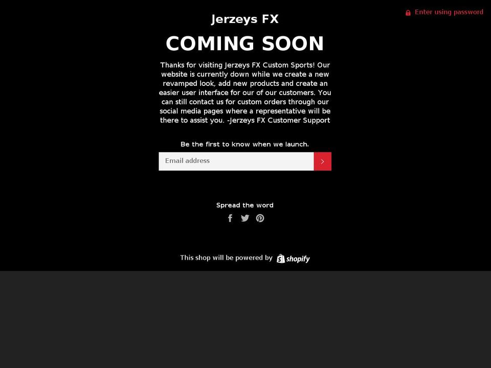 jerzeysfx.com — Shopify storefront screenshot