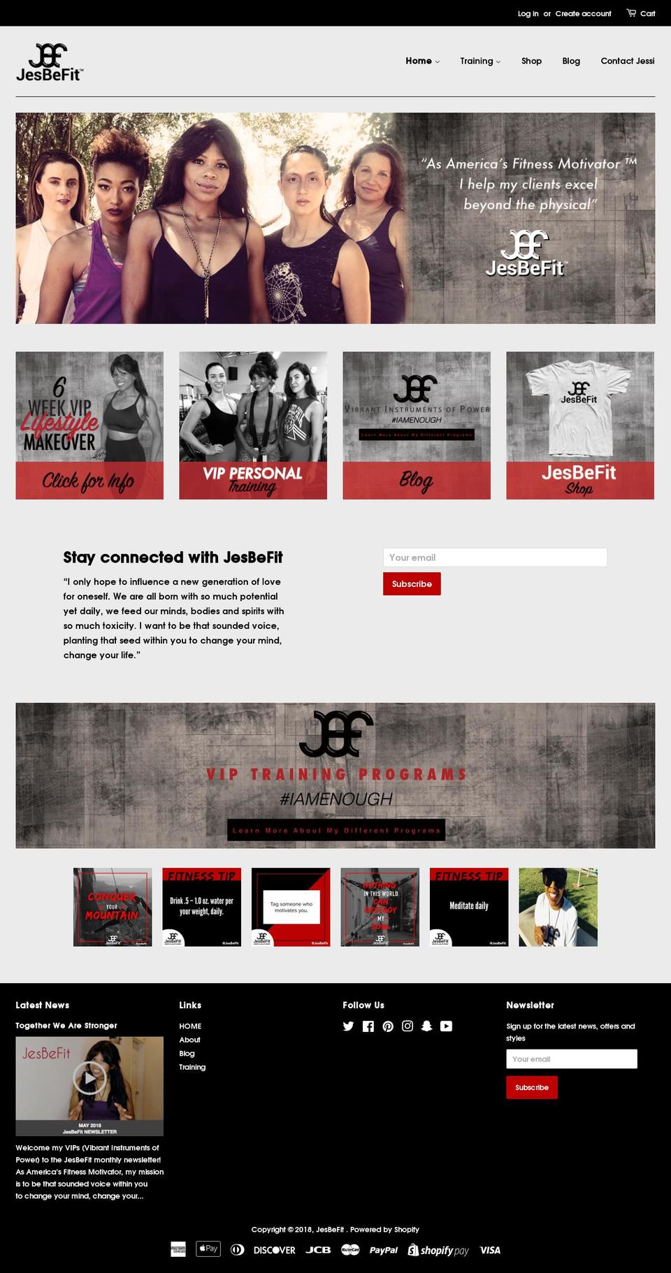 jesbefit.com — Shopify storefront screenshot