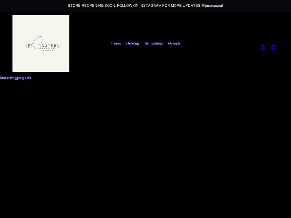 jesbnatural.com shopify website screenshot