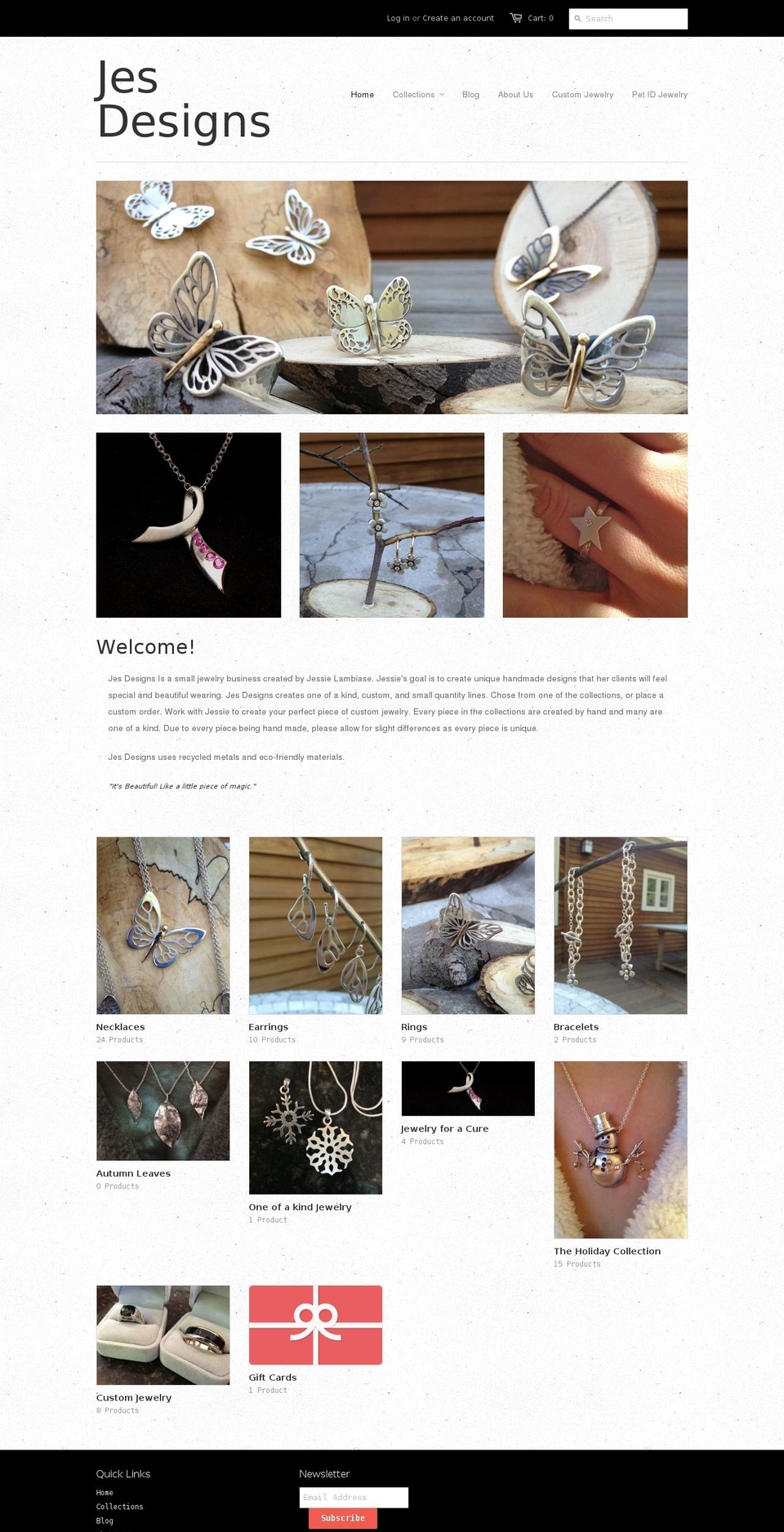 jesdesignsjewelry.com shopify website screenshot