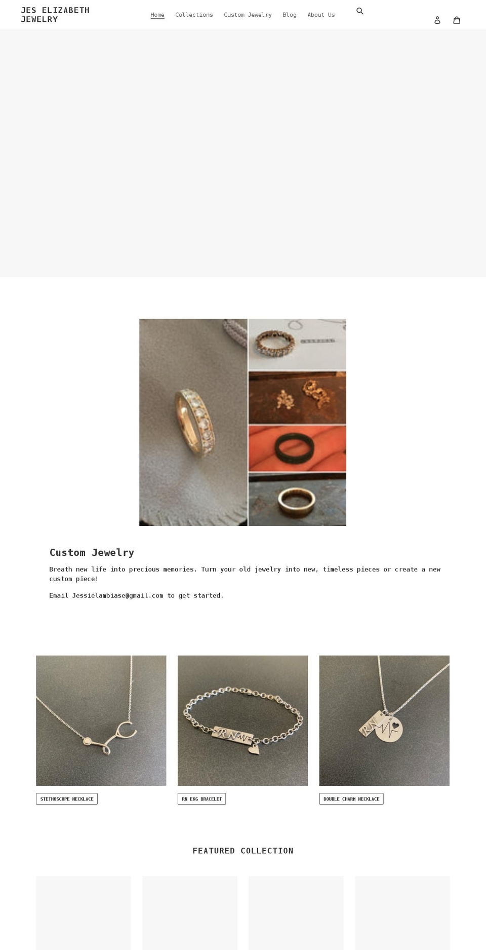 jeselizabethjewelry.com shopify website screenshot