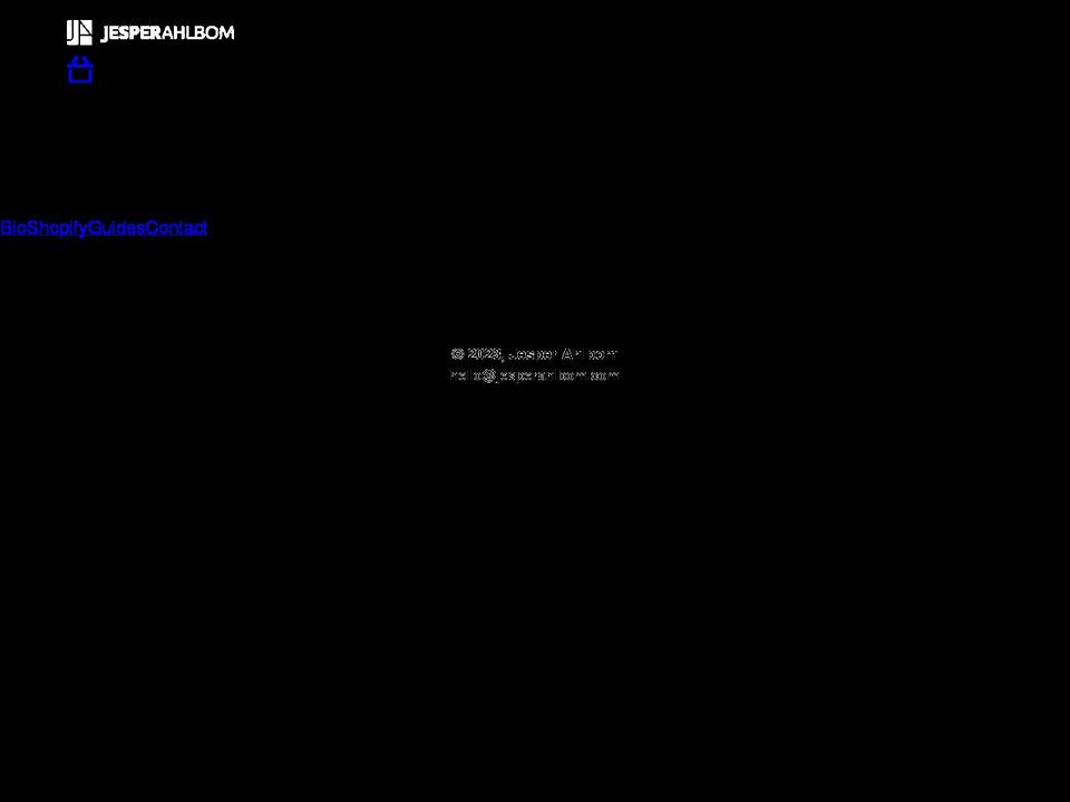 jesperahlbom.com shopify website screenshot