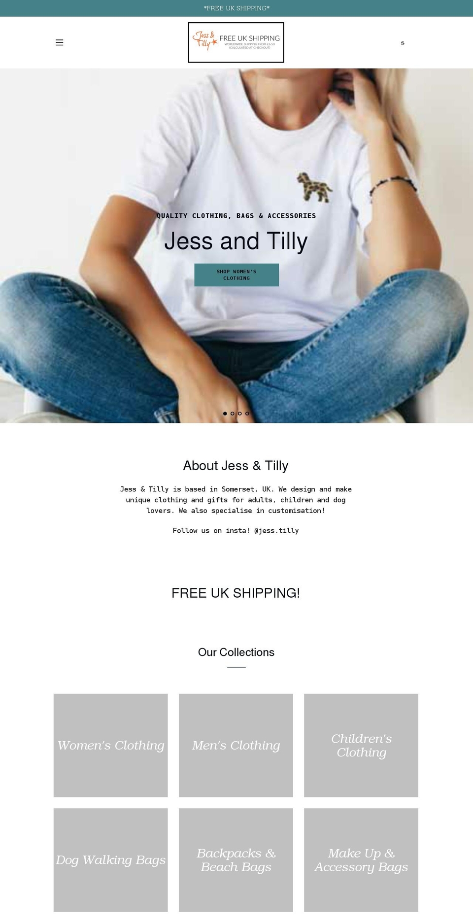 jessandtilly.com shopify website screenshot