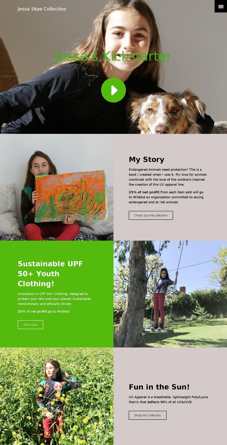 jessaskye.com — Shopify storefront screenshot
