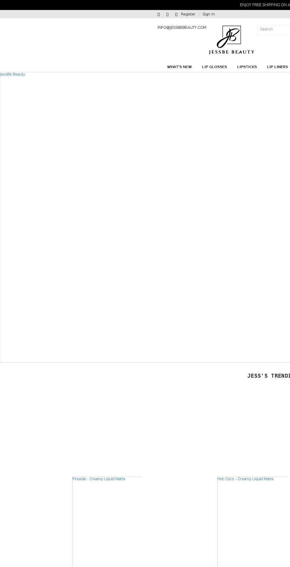 jessbebeauty.com shopify website screenshot