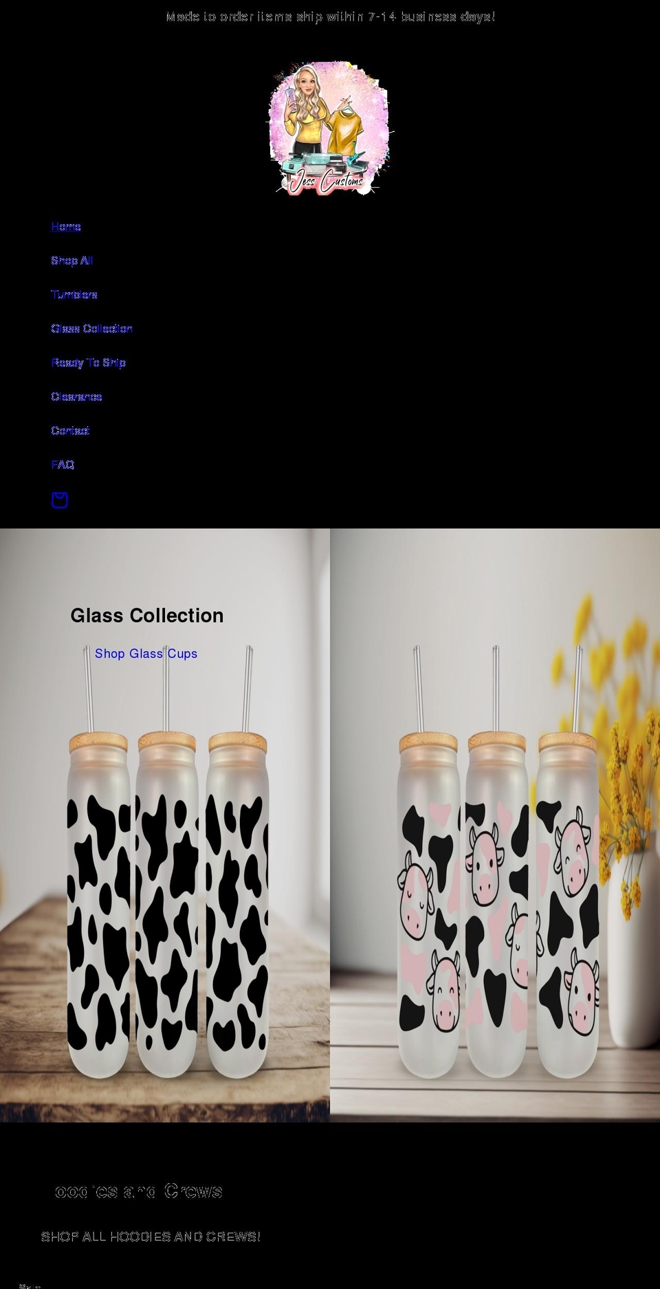 jesscustoms.com shopify website screenshot