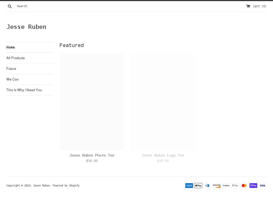 jesse-ruben.myshopify.com shopify website screenshot