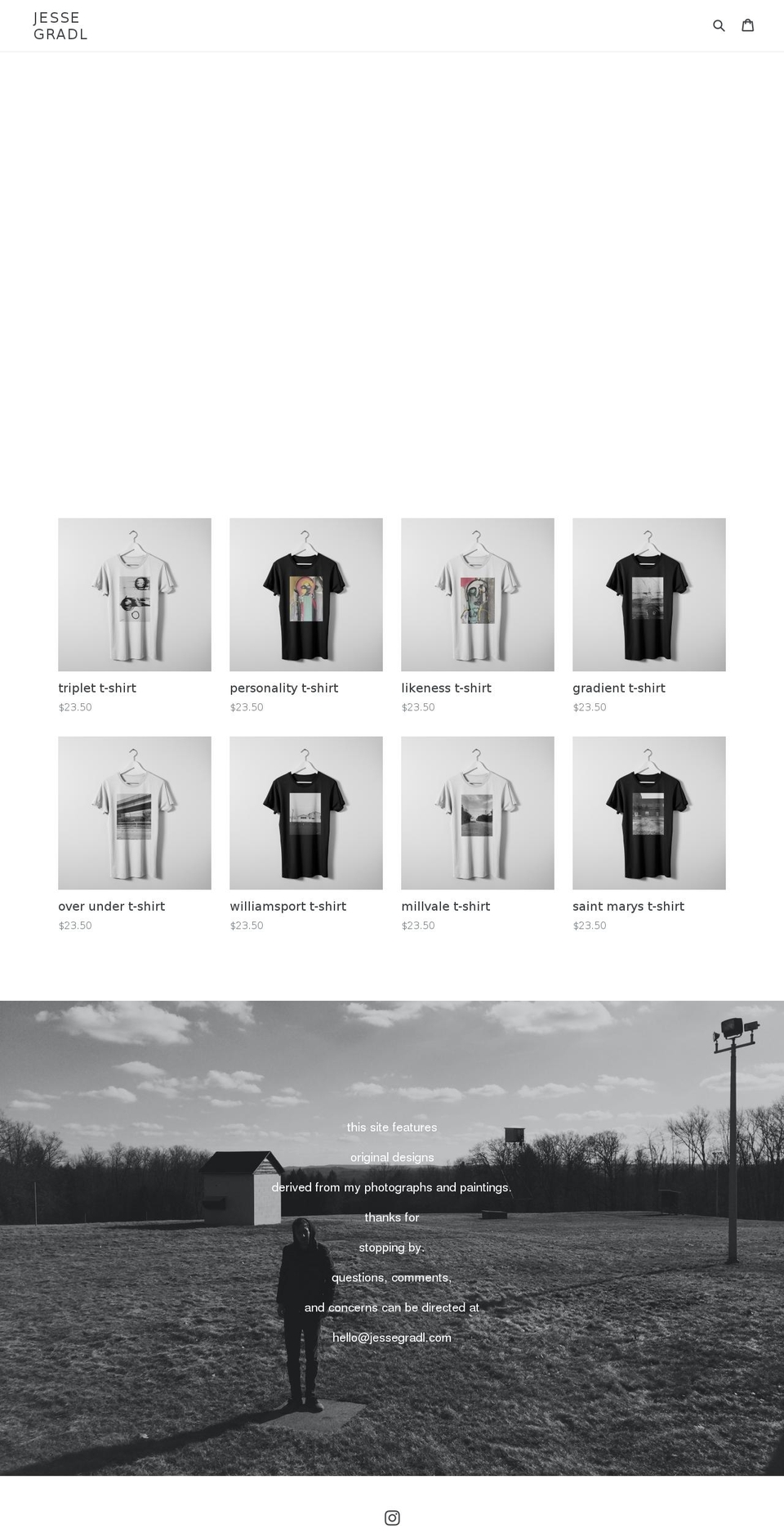 jessegradl.com — Shopify storefront screenshot