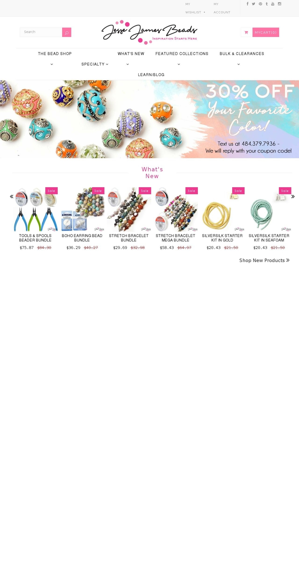 jessejamesbeads.com — Shopify storefront screenshot