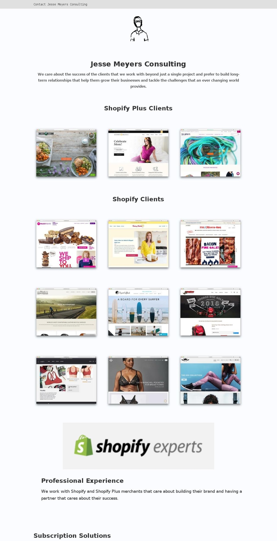 jessemeyers.com — Shopify storefront screenshot