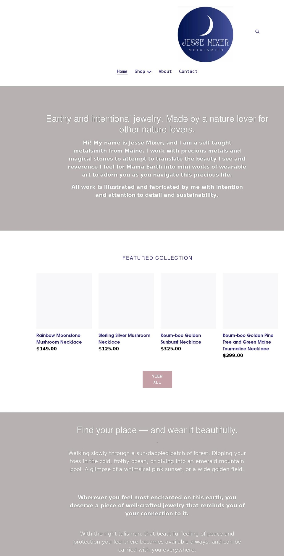 jessemixer.com shopify website screenshot