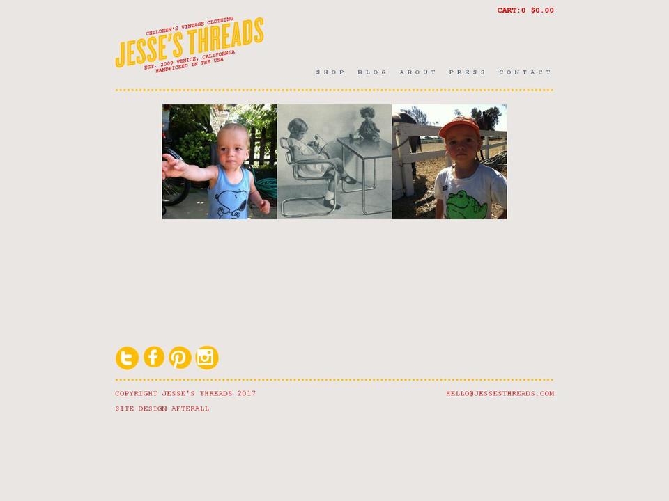 jessesthreads.com shopify website screenshot