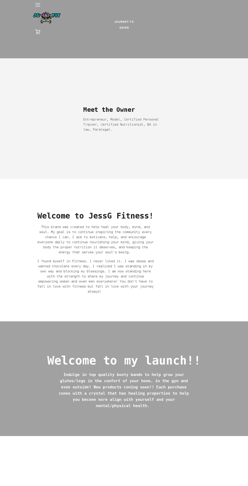 jessgfitness.com shopify website screenshot