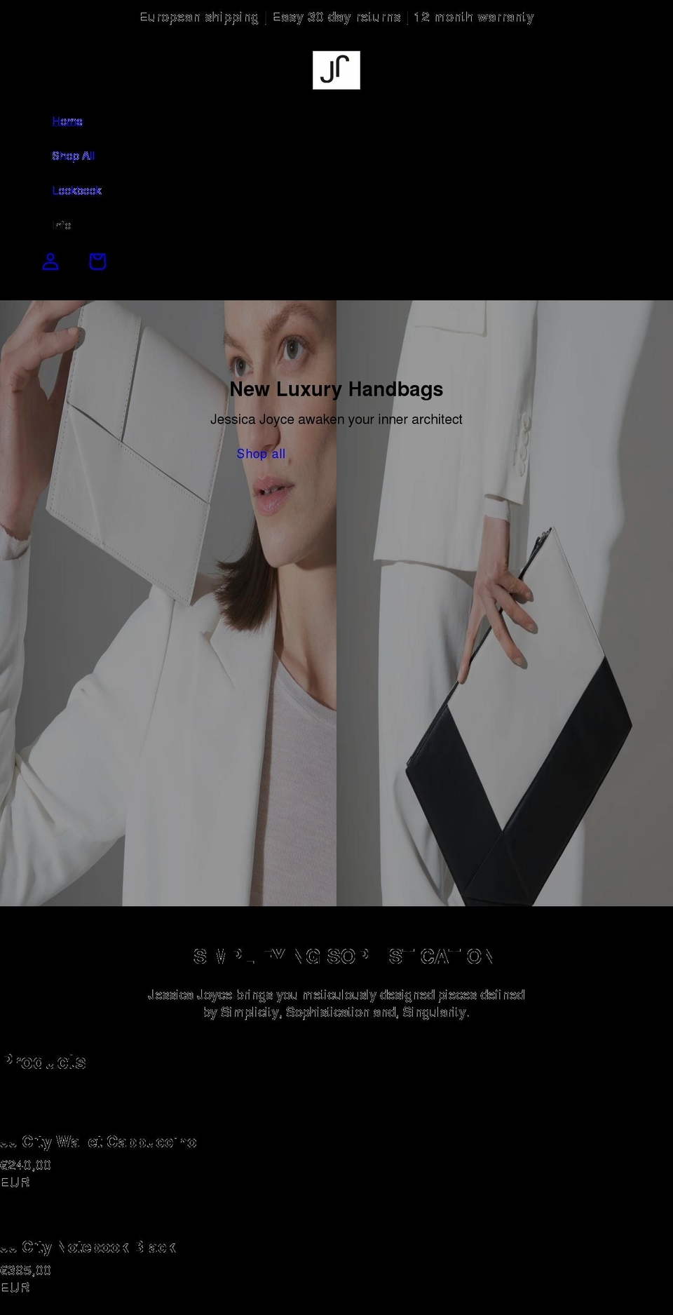 jessica-joyce.com shopify website screenshot