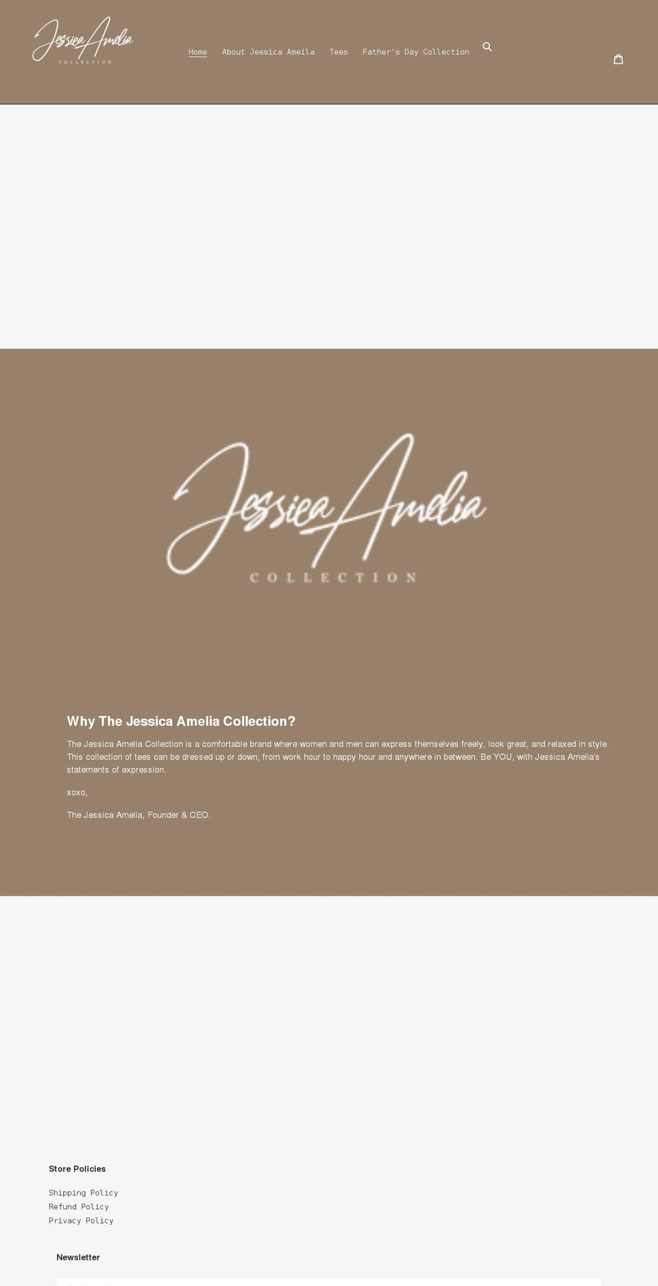 jessicaameliacollection.com shopify website screenshot