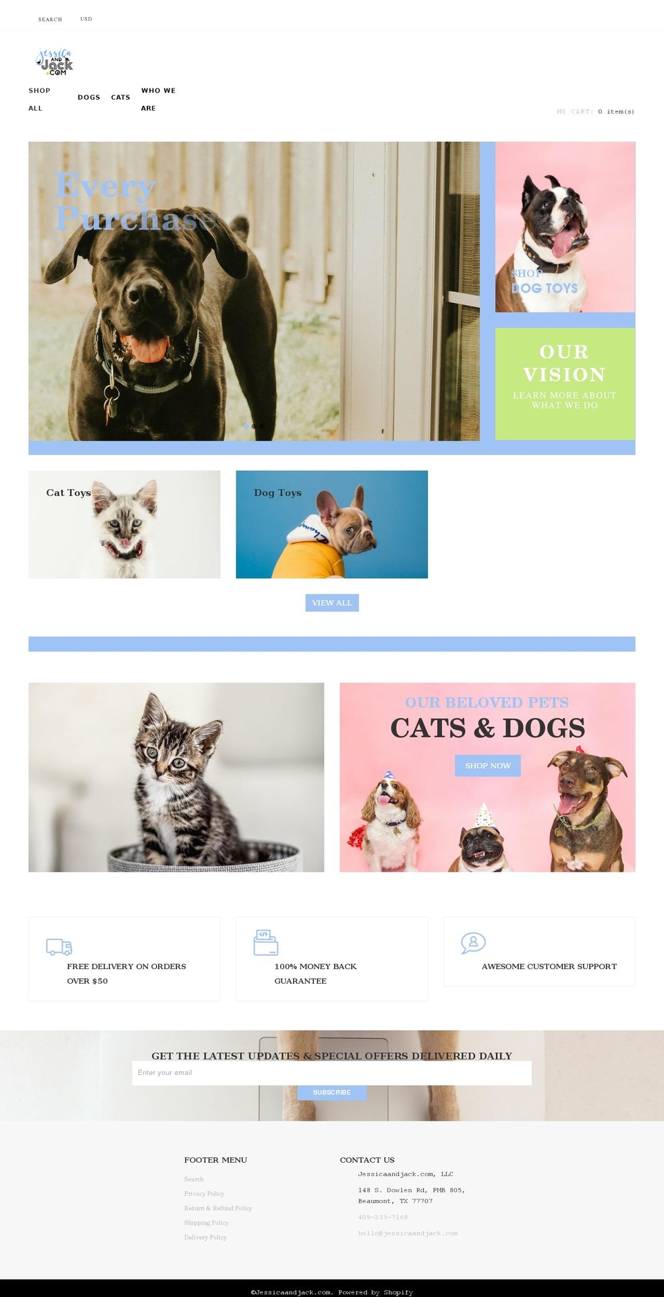 jessicaandjack.com shopify website screenshot