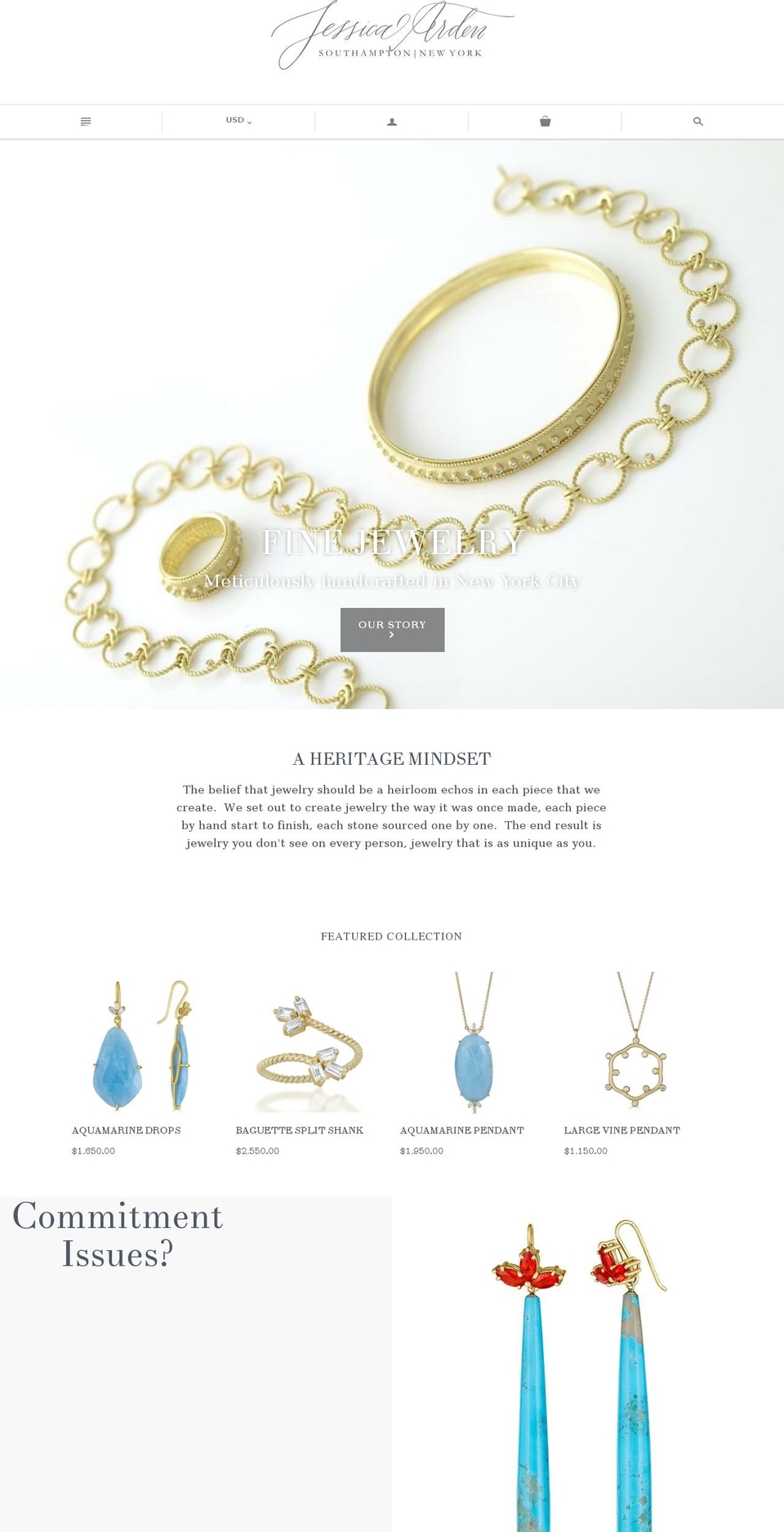 jessicaardenjewelry.com — Shopify storefront screenshot