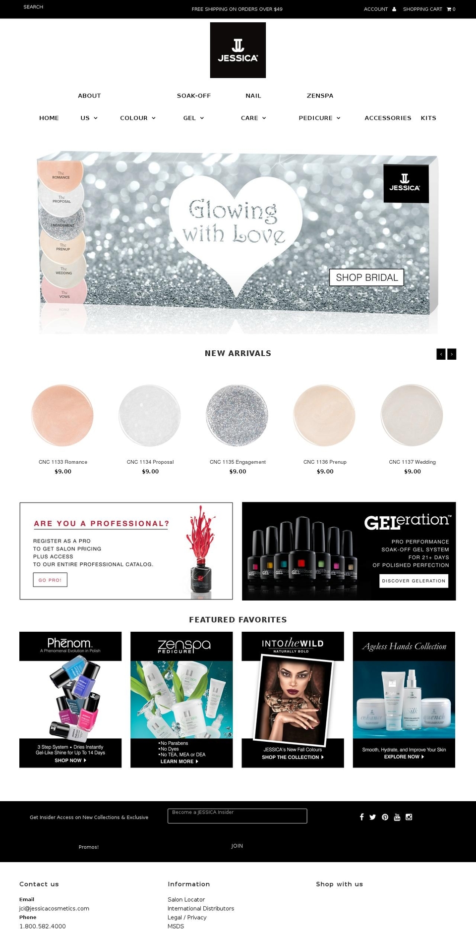 jessicacosmetics.com shopify website screenshot
