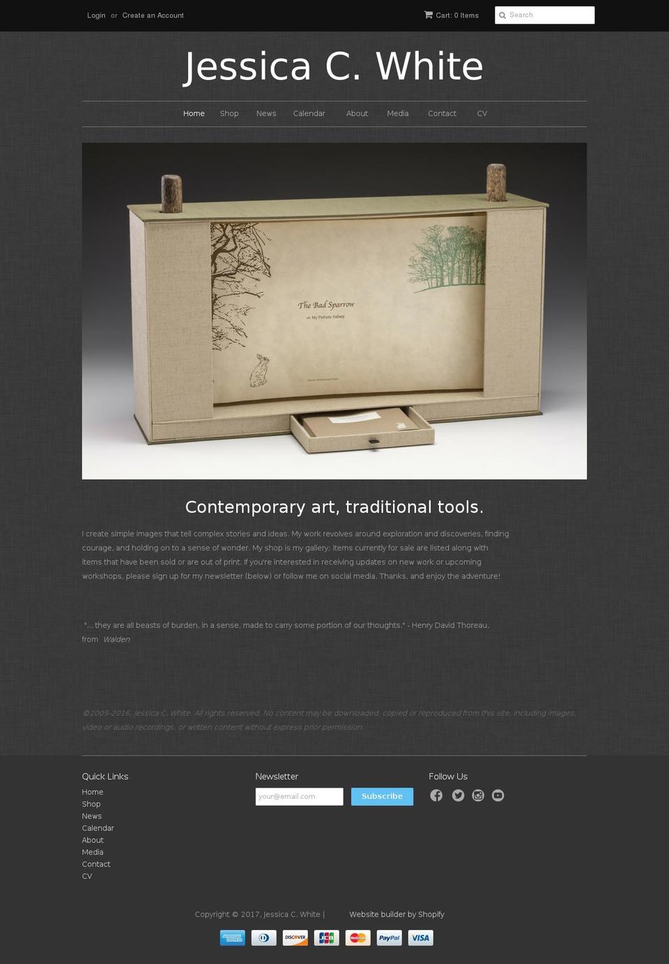 jessicacwhite.com shopify website screenshot