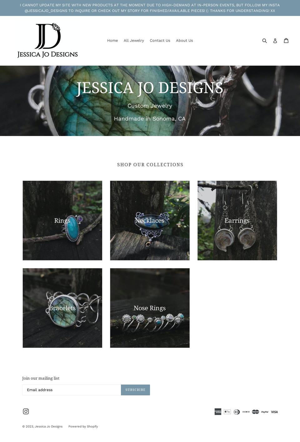 jessicajodesigns.com shopify website screenshot
