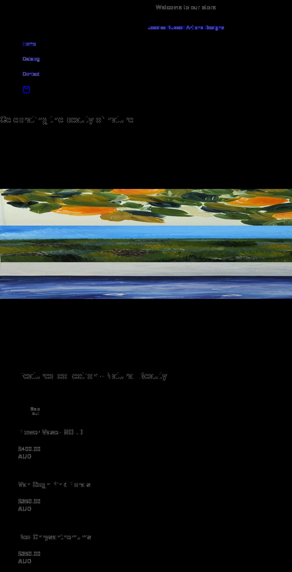 jessicarussellart.com shopify website screenshot