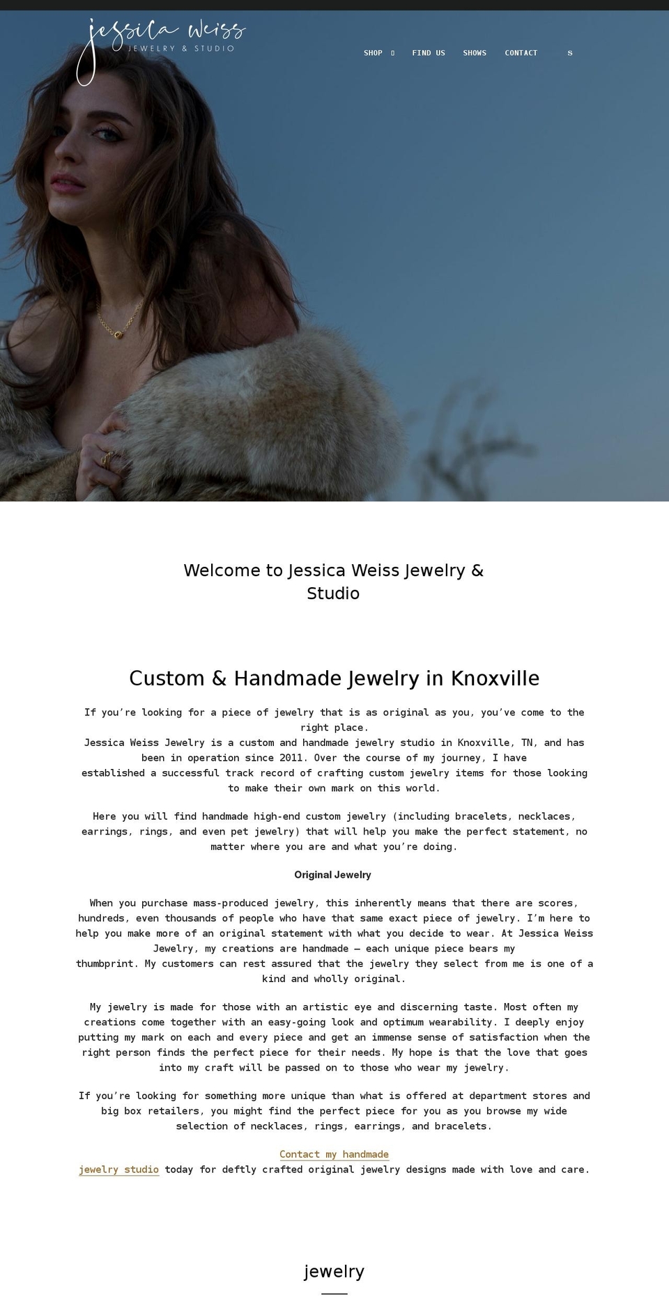 jessicaweissjewelry.com shopify website screenshot