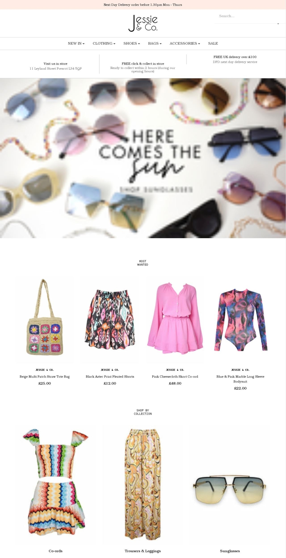 jessieandco.co.uk shopify website screenshot
