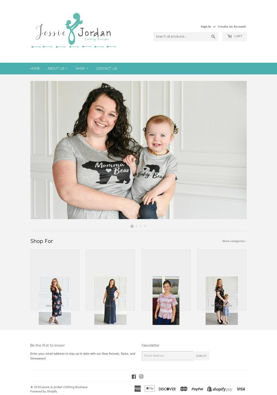 jessieandjordan.com — Shopify storefront screenshot