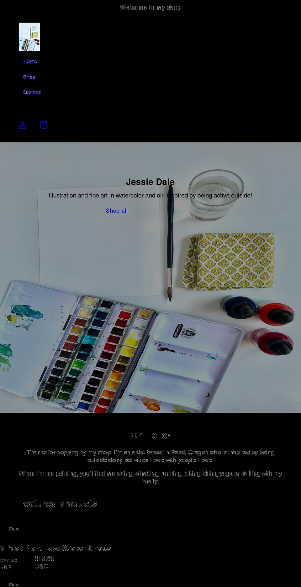 jessiedale.com shopify website screenshot