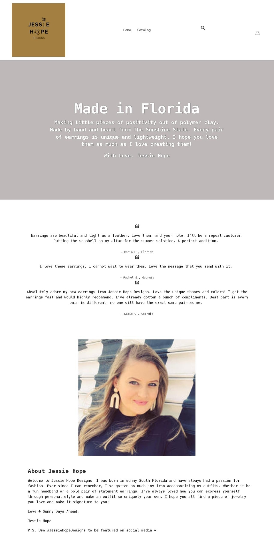 jessiehopedesigns.com shopify website screenshot