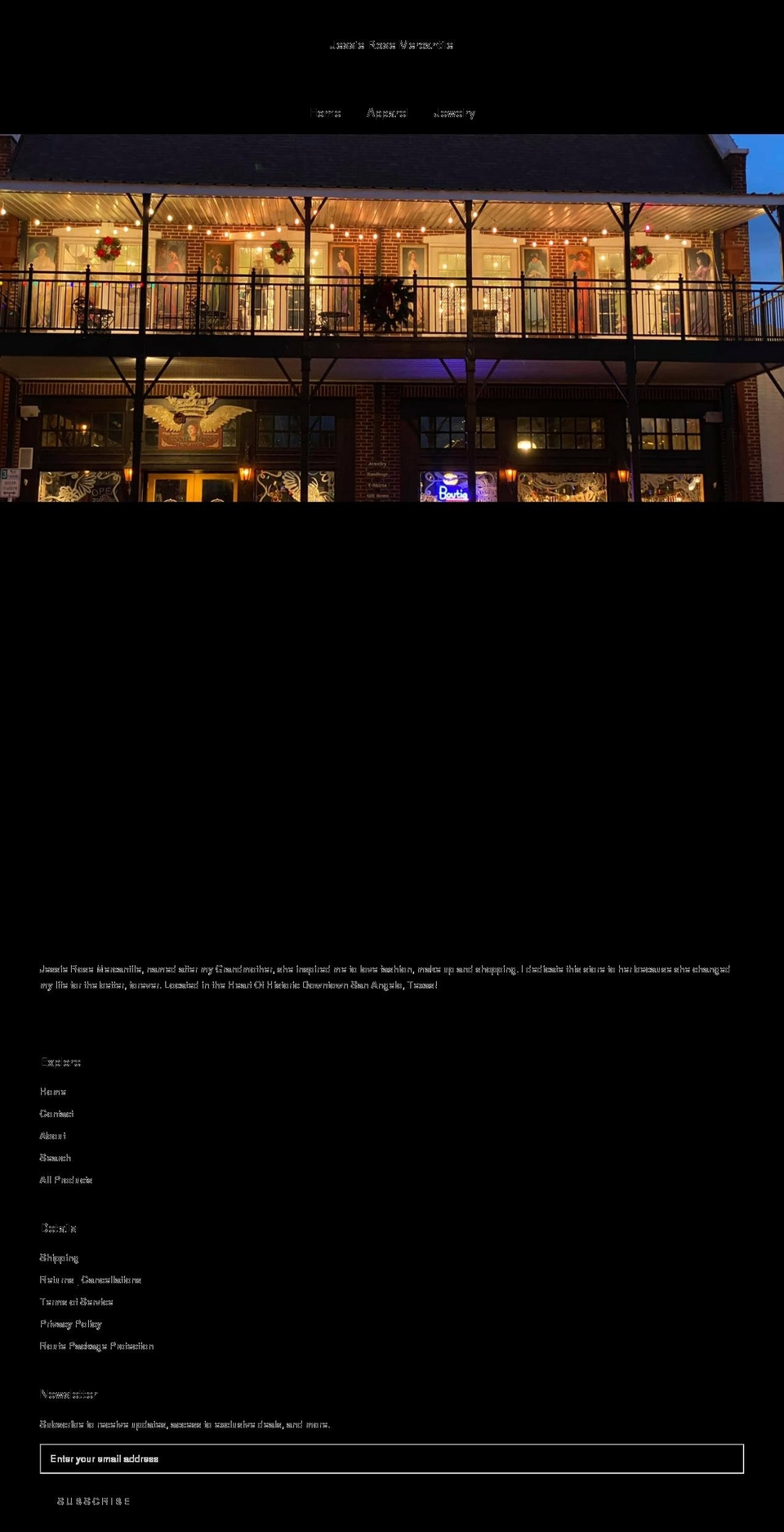 jessierosemercantile.com shopify website screenshot
