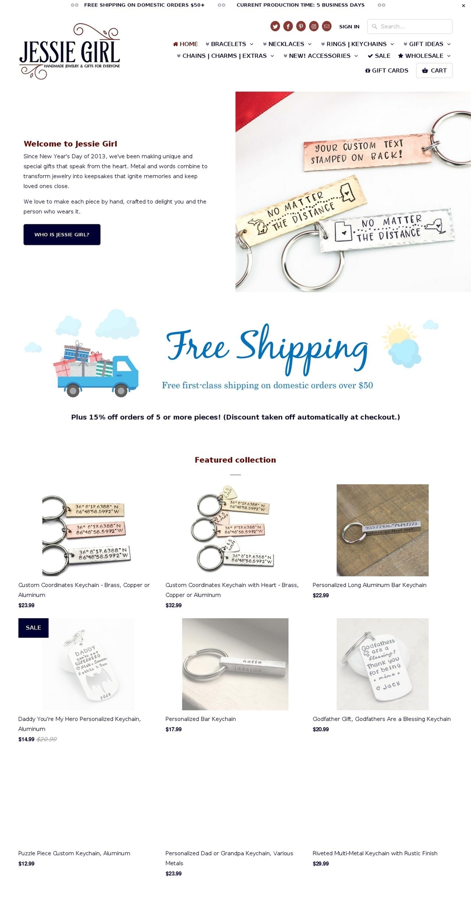 jessiesgirljewelry.com — Shopify storefront screenshot