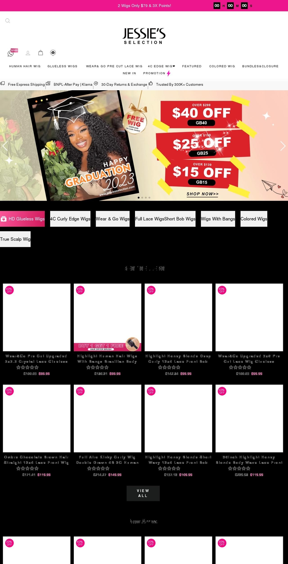 jessieshair.com shopify website screenshot