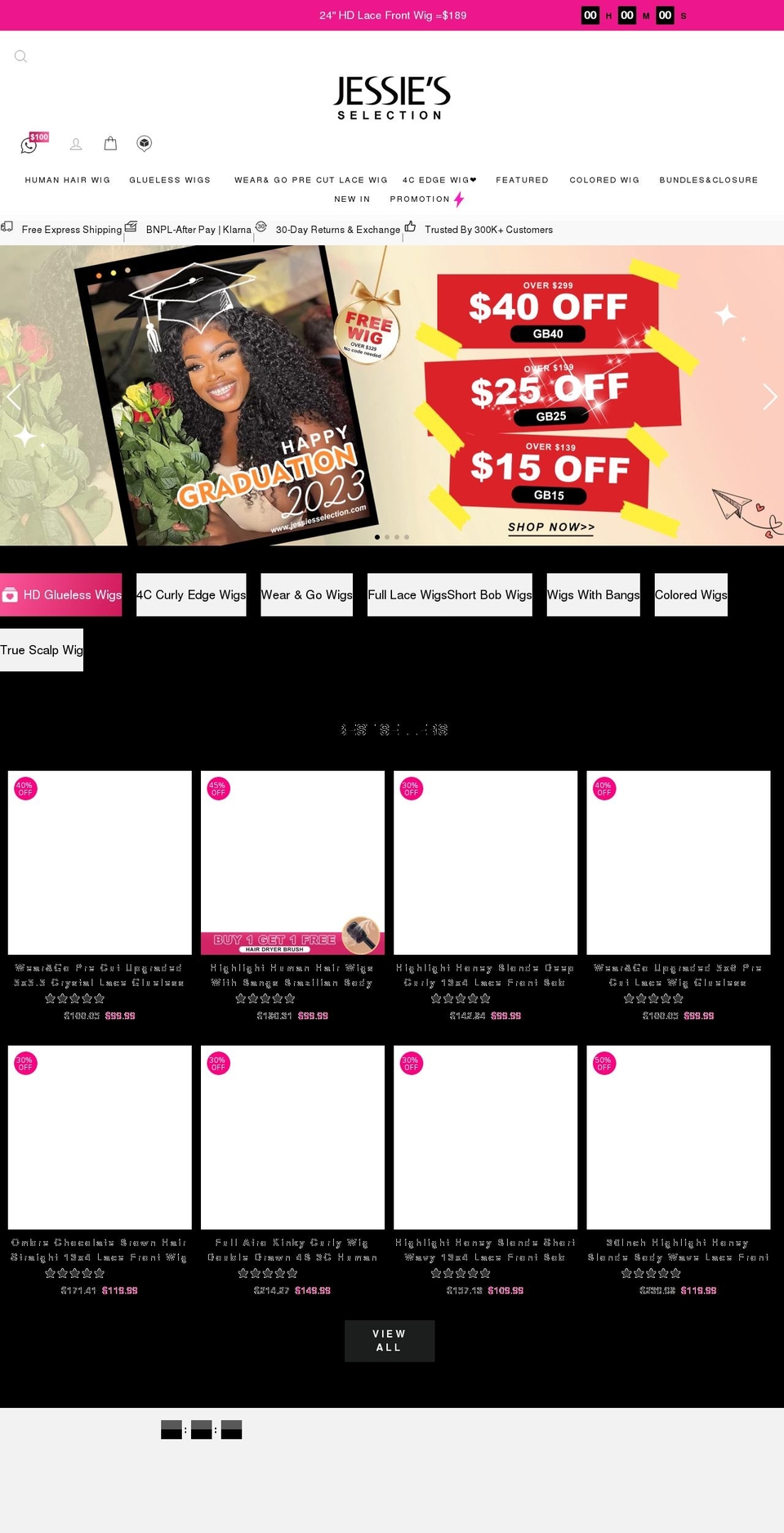 jessiesselection.com shopify website screenshot
