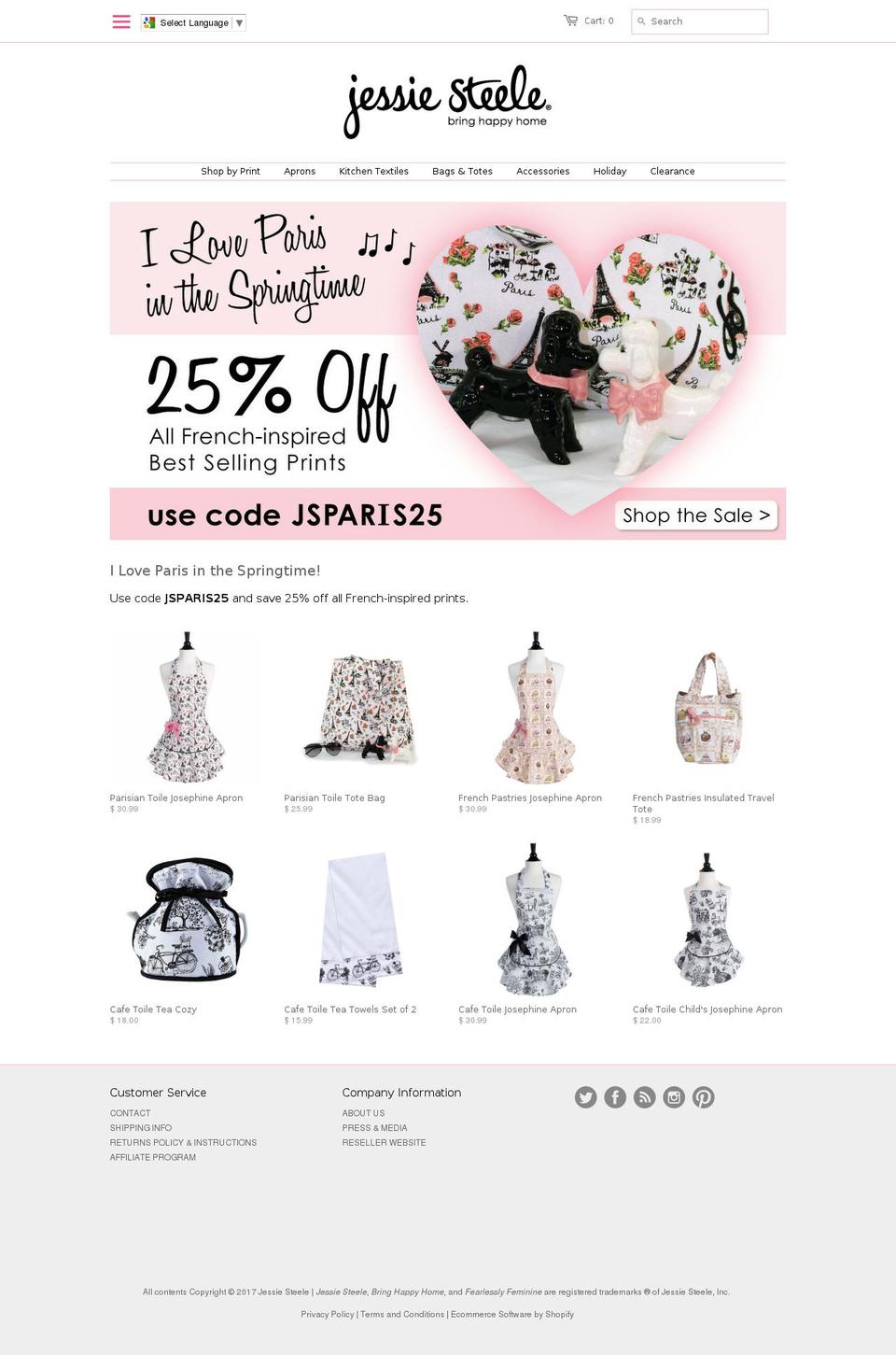 jessiesteele.com shopify website screenshot