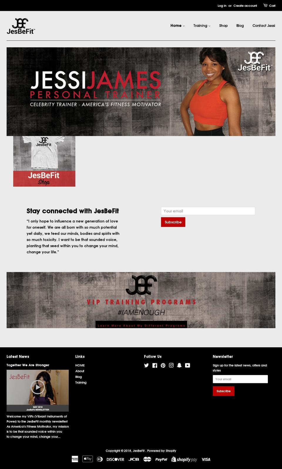 jessijamesfit.com — Shopify storefront screenshot