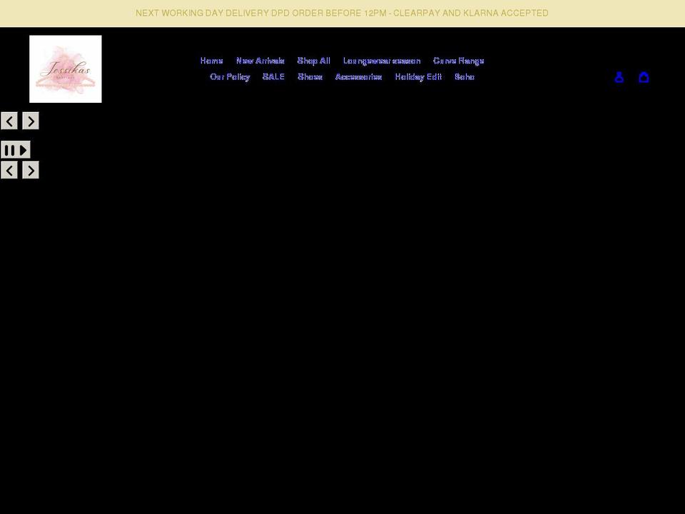 jessikasboutique.co.uk shopify website screenshot