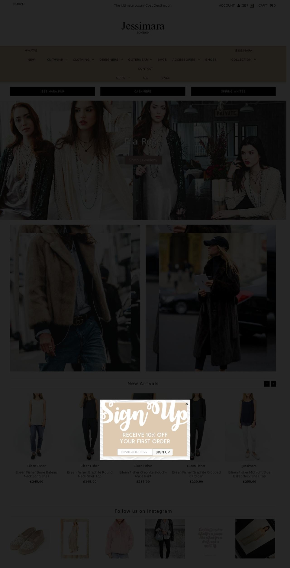 jessimara.com shopify website screenshot